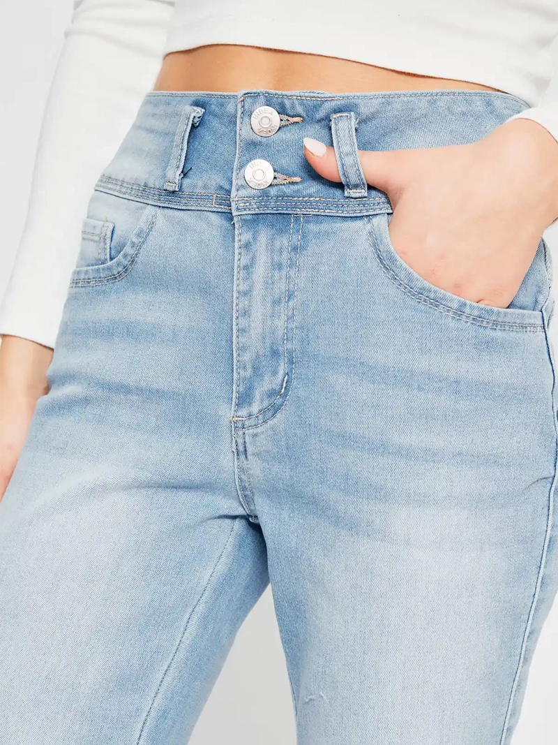 JEANS MUJER INDEX ALGODÓN FLARE PUSH UP TIRO ALTO - 4