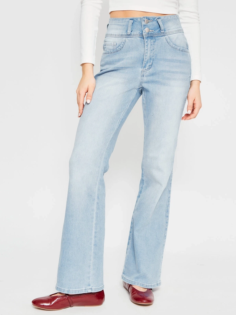 JEANS MUJER INDEX ALGODÓN FLARE PUSH UP TIRO ALTO - 2