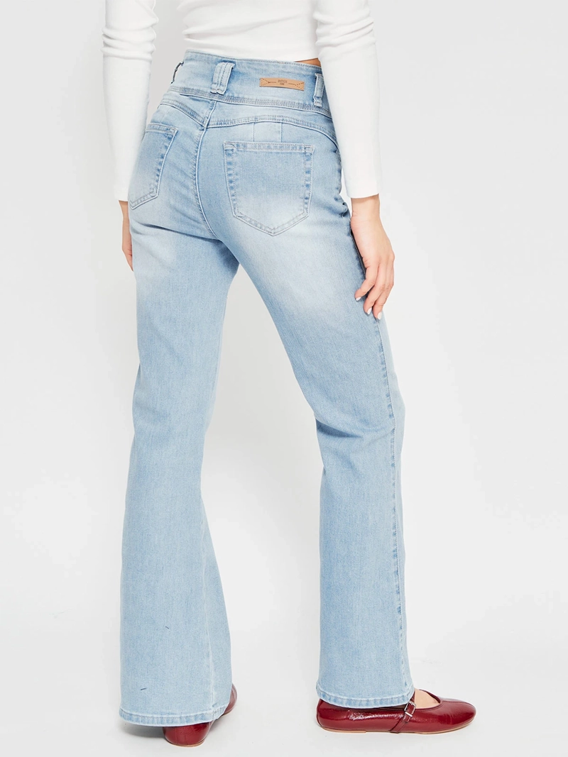 JEANS MUJER INDEX ALGODÓN FLARE PUSH UP TIRO ALTO - 3