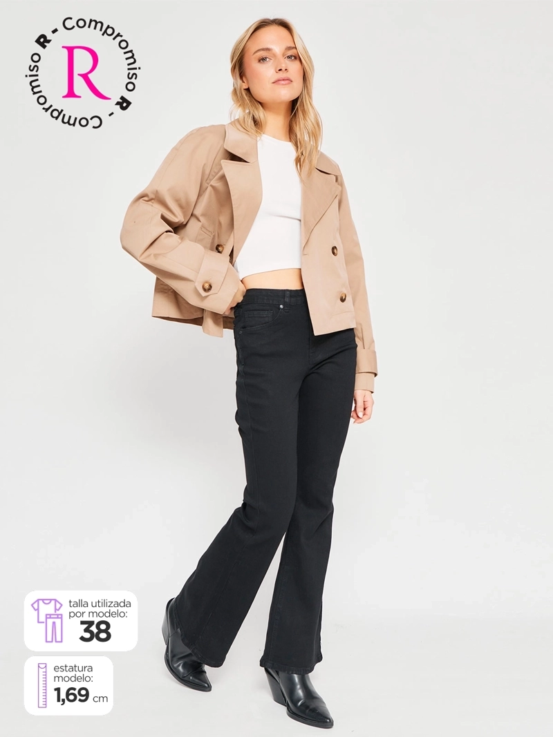 JEANS MUJER INDEX ALGODÓN FLARE BÁSICO - 1