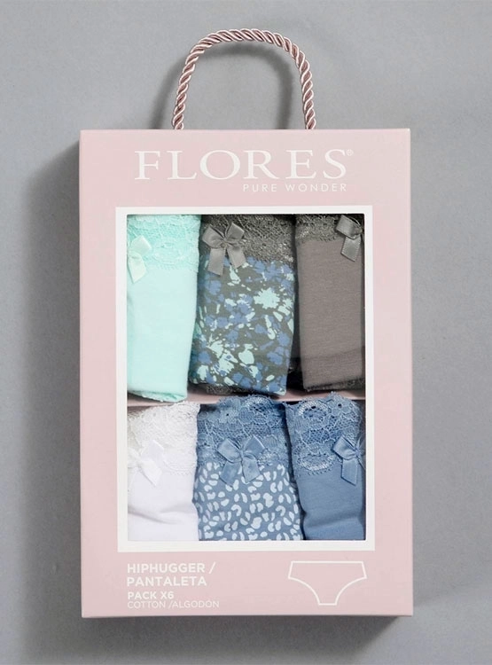 6 PACK CALZÓN MUJER FLORES 25253 - 2
