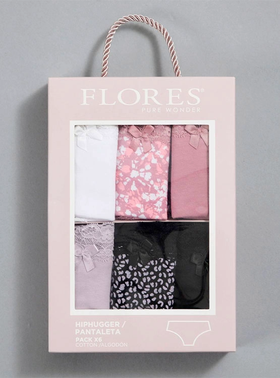 6 PACK CALZÓN MUJER FLORES 25253 - 2