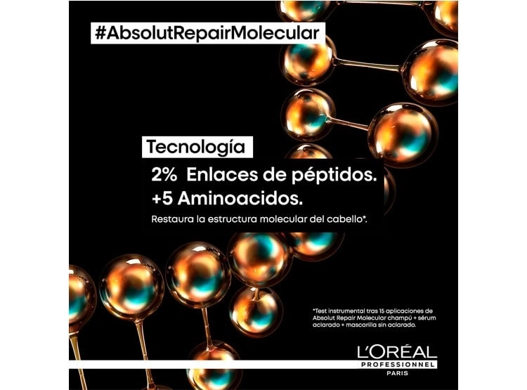 SERUM CAPILAR LORÉAL PROFESSIONNEL LÍQUIDO ACLARADO REPARACIÓN MOLECULAR PROFUNDA 250 ML - 4