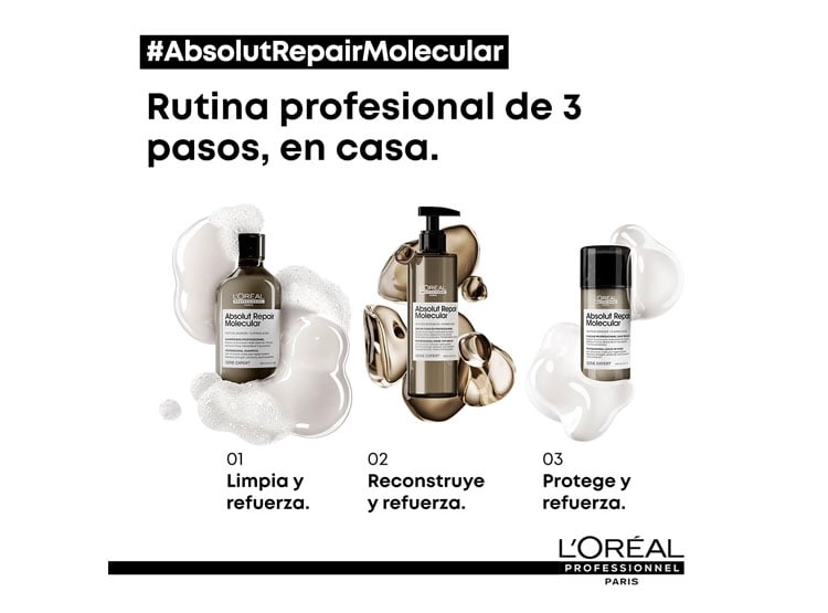 SERUM CAPILAR LORÉAL PROFESSIONNEL LÍQUIDO ACLARADO REPARACIÓN MOLECULAR PROFUNDA 250 ML - 5