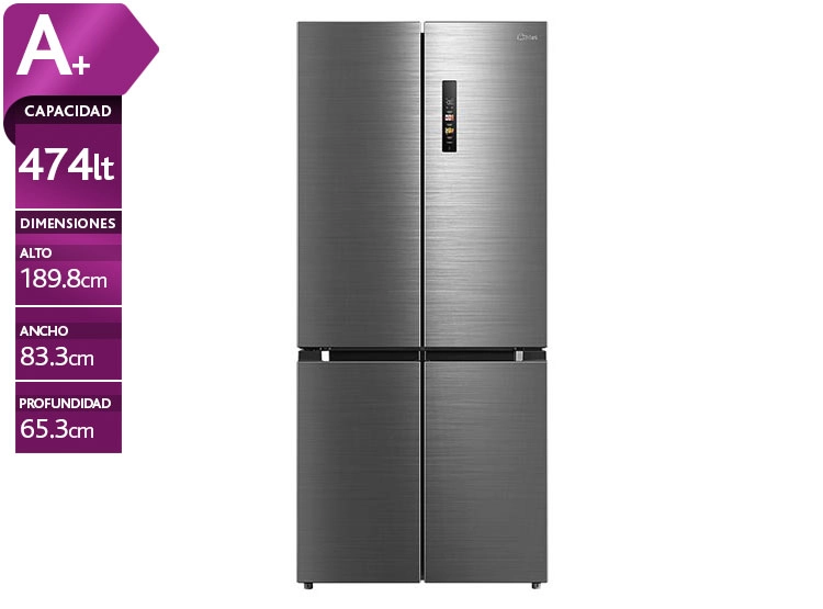 REFRIGERADOR FRENCH DOOR MIDEA MDRM691MTE46 474L NO FROST PLATA - 1