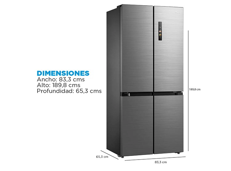 REFRIGERADOR FRENCH DOOR MIDEA MDRM691MTE46 474L NO FROST PLATA - 3