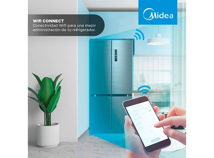 REFRIGERADOR FRENCH DOOR MIDEA MDRM691MTE46 474L NO FROST PLATA - 6