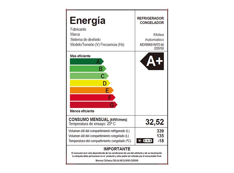 REFRIGERADOR FRENCH DOOR MIDEA MDRM691MTE46 474L NO FROST PLATA - 9