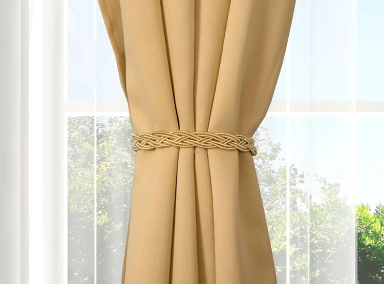 SET CORTINAS DORAL VICTORIA BLACKOUT MOSTAZA - 3