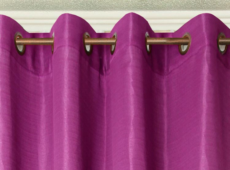 SET CORTINAS DORAL TABATHA RUSTICO ARGOLLA FUCSIA - 2