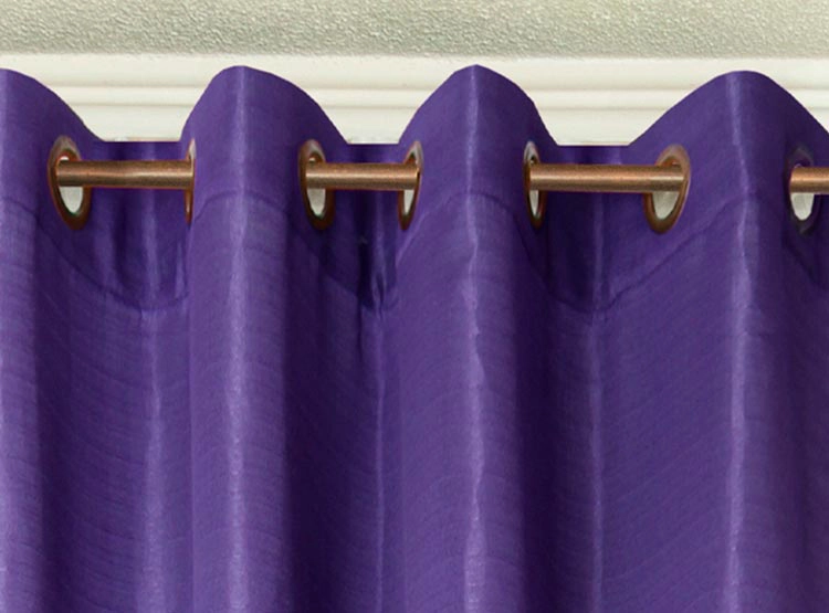 SET CORTINAS DORAL TABATHA RUSTICO ARGOLLA MORADO - 2