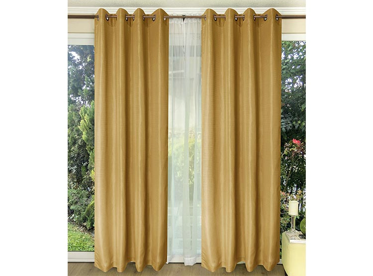 SET CORTINAS DORAL TABATHA RUSTICO ARGOLLA MOSTAZA