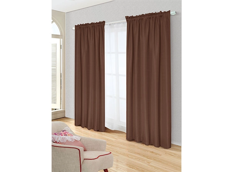 SET CORTINAS DORAL TABATHA RUSTICO PASADOR CAFE - 1