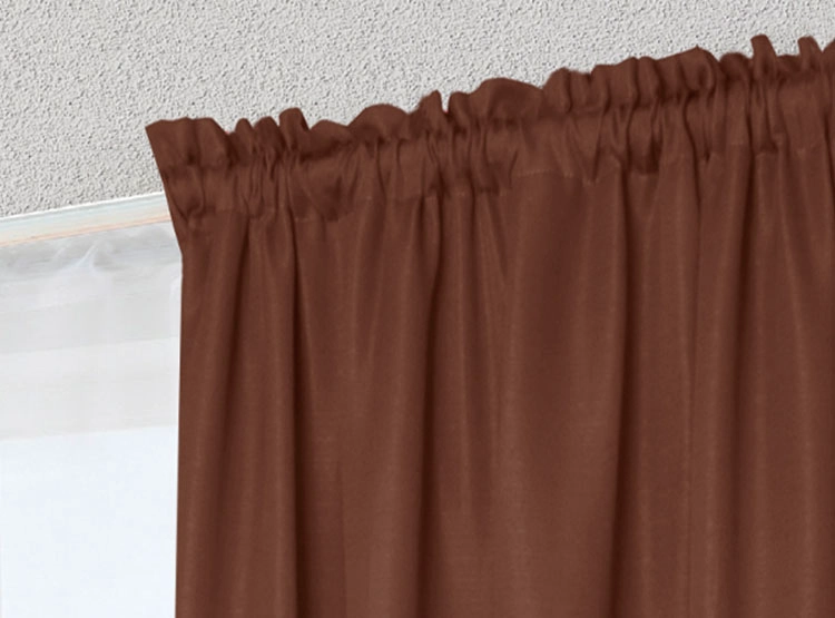 SET CORTINAS DORAL TABATHA RUSTICO PASADOR CAFE - 2