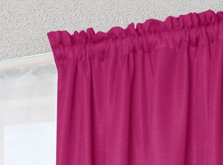SET CORTINAS DORAL TABATHA RUSTICO PASADOR FUCSIA - 2