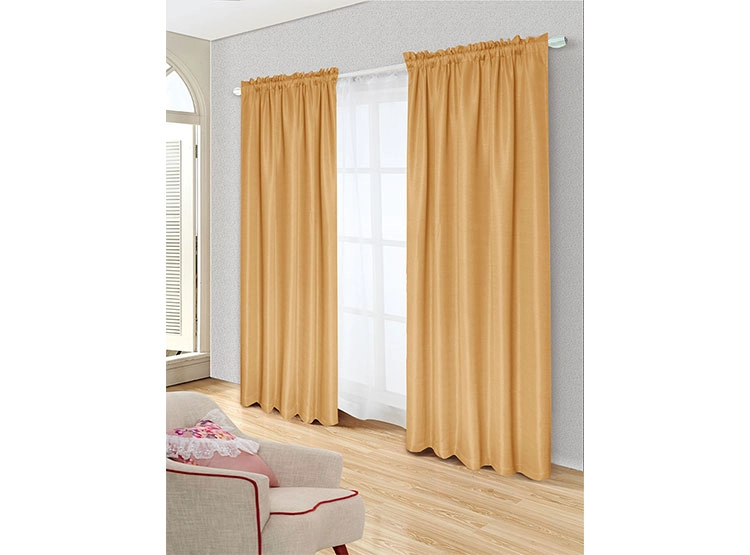 SET CORTINAS DORAL TABATHA RUSTICO PASADOR MAIZ - 1