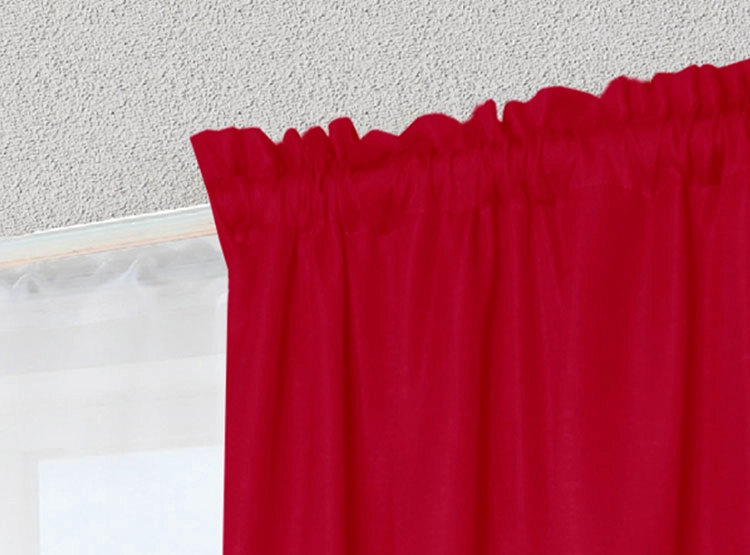 SET CORTINAS DORAL TABATHA RUSTICO PASADOR ROJO - 2