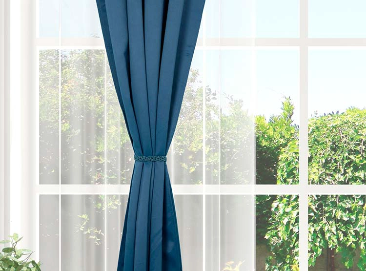 SET CORTINAS DORAL VICTORIA BLACKOUT AZUL - 3