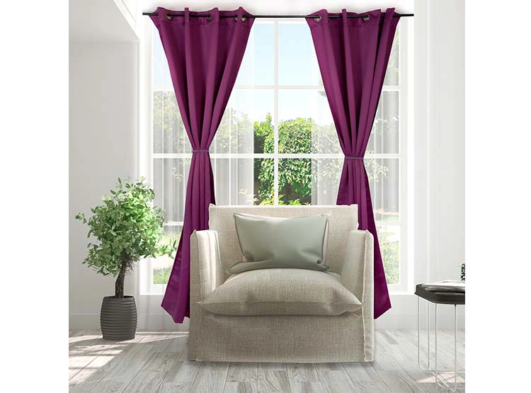 SET CORTINAS DORAL VICTORIA BLACKOUT LILA - 2