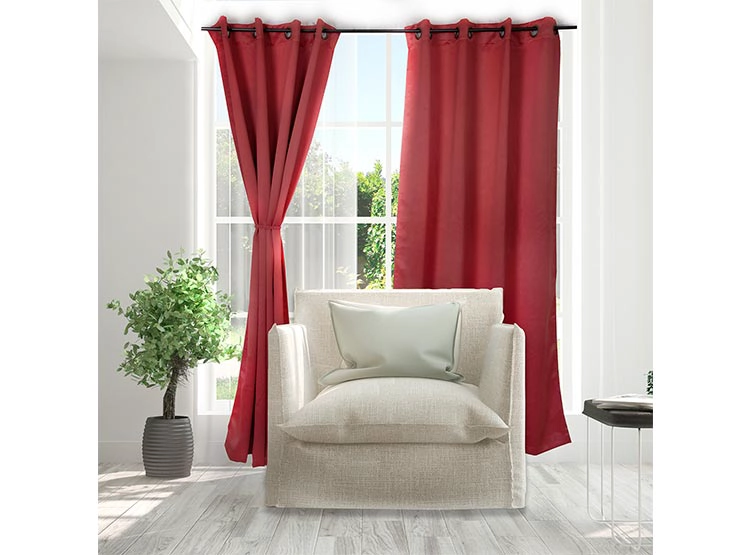 SET CORTINAS DORAL VICTORIA BLACKOUT ROJO