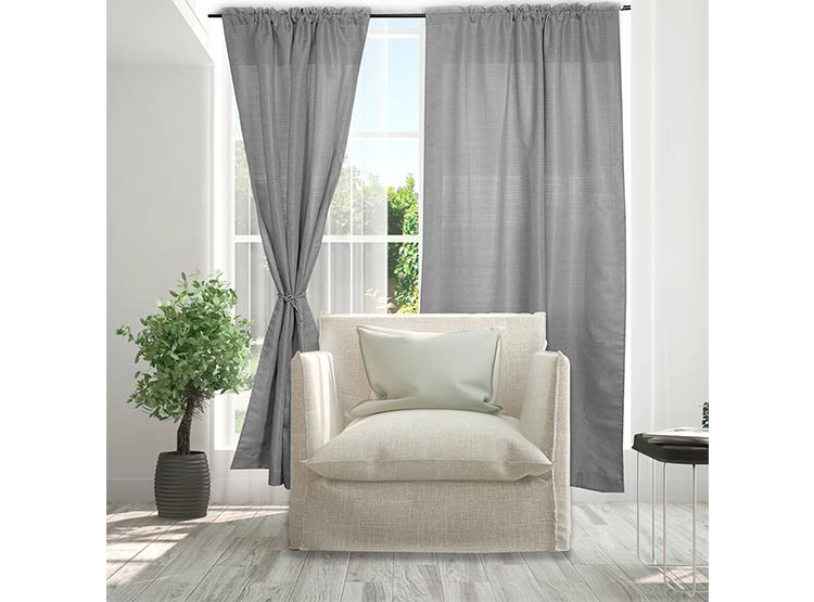 SET CORTINAS DORAL TABATHA RUSTICO ARGOLLA GRIS - 1