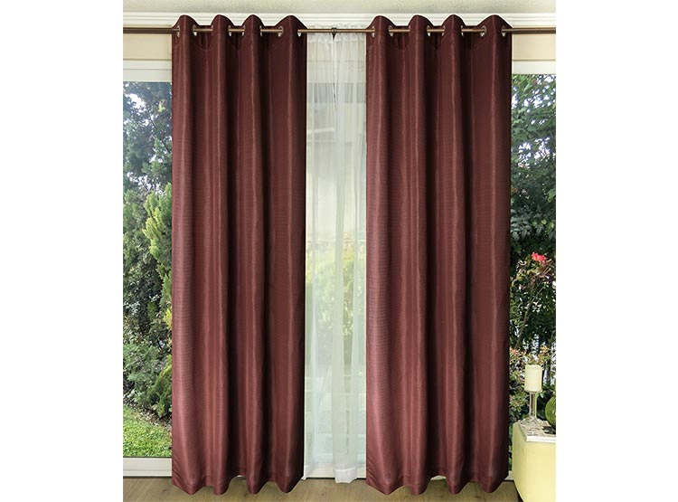 SET CORTINAS DORAL TABATHA RUSTICO ARGOLLA CAFE - 1