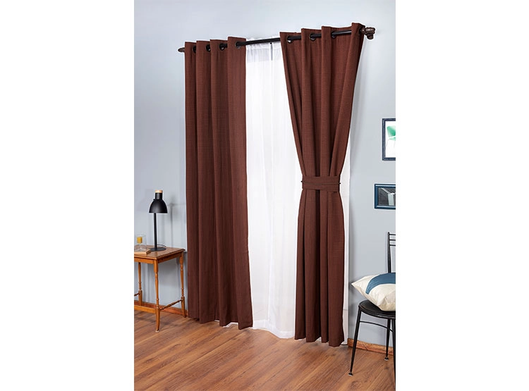SET CORTINAS DORAL CAMILA ARGOLLA CAFE - 1
