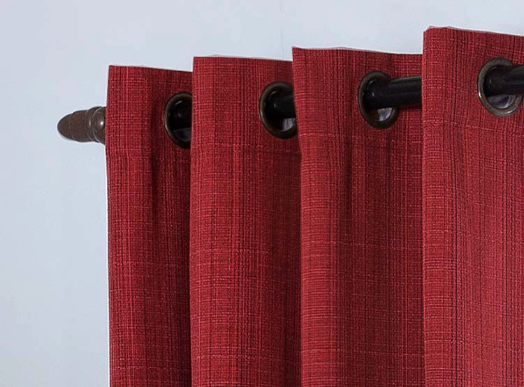 SET CORTINAS DORAL CAMILA ARGOLLA ROJO - 2