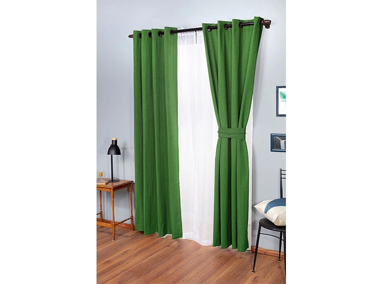 SET CORTINAS DORAL CAMILA ARGOLLA VERDE - 1