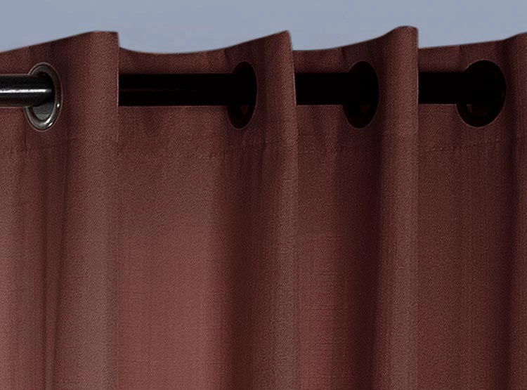 SET CORTINAS DORAL RUSTICO ARGOLLA CAFE - 3