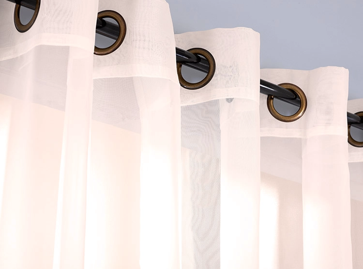 SET CORTINAS VELO DORAL LISO ARGOLLA CRUDO - 2