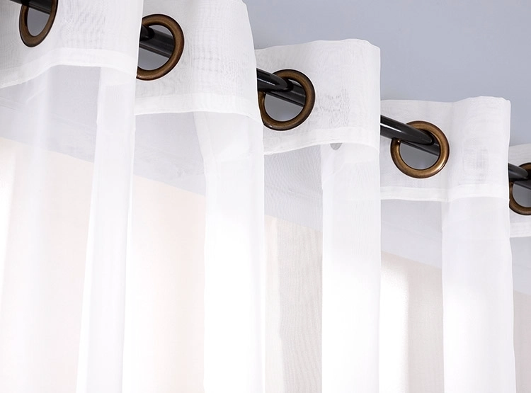 SET CORTINAS VELO DORAL LISO ARGOLLA BLANCO - 2
