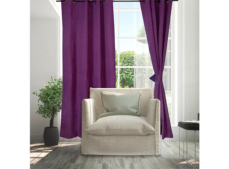 SET CORTINAS DORAL CITY BLACKOUT ARGOLLA LILA - 1