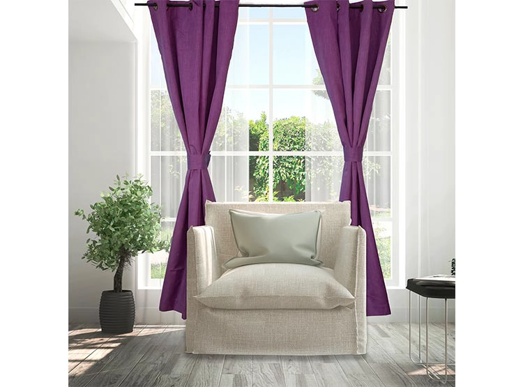 SET CORTINAS DORAL CITY BLACKOUT ARGOLLA LILA - 2