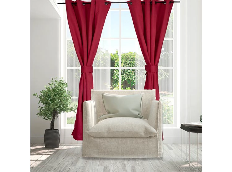 SET CORTINAS DORAL CITY BLACKOUT ARGOLLA ROJO - 2