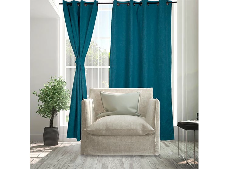 SET CORTINAS DORAL CITY BLACKOUT ARGOLLA AZUL - 1