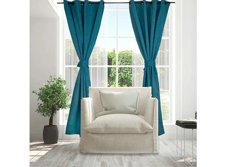 SET CORTINAS DORAL CITY BLACKOUT ARGOLLA AZUL - 2