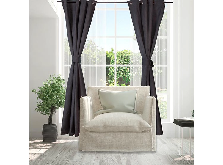 SET CORTINAS DORAL CITY BLACKOUT ARGOLLA NEGRO - 2