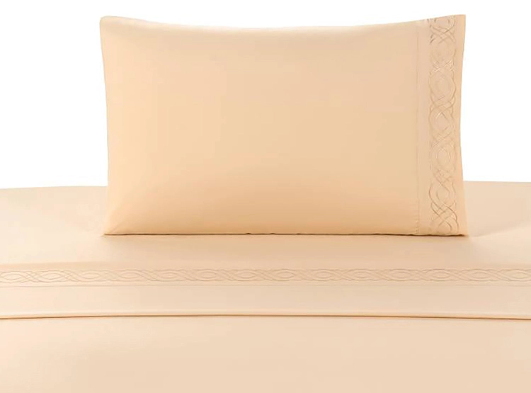 JUEGO DE SÁBANAS ILLUSIONS MF BLONDE 1.5 PLAZAS BEIGE BORDADO - 1