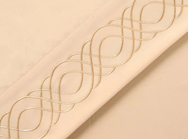 JUEGO DE SÁBANAS ILLUSIONS MF BLONDE 1.5 PLAZAS BEIGE BORDADO - 2