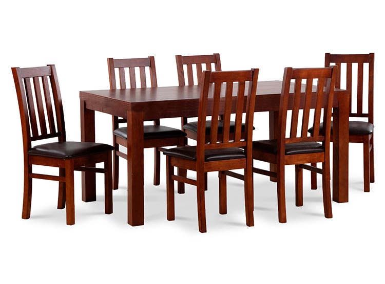 JUEGO DE COMEDOR CIC ÑUBLE PU 6 SILLAS CHOCOLATE - 1