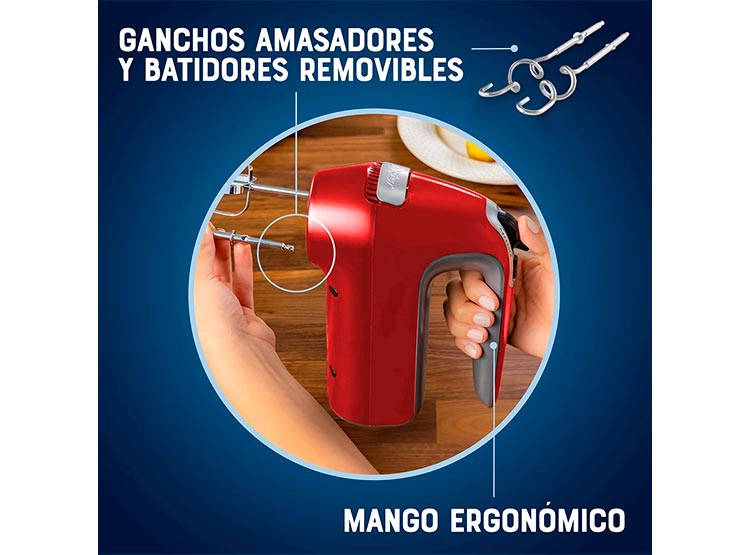 BATIDORA DE MANO OSTER FPSTHM360R-052 7 VELOCIDADES + FUNCIÓN TURBO - 8