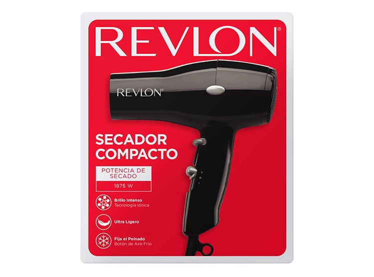 SECADOR DE PELO REVLON COMPACTO IONICO RVDR5260N 1850 W NEGRO - 2