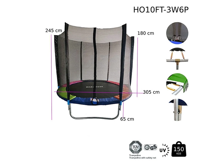 CAMA ELASTICA KIDSCOOL RAINBOW CON ESCALERA 300CM - 2