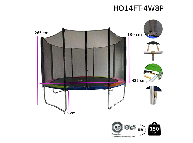CAMA ELASTICA KIDSCOOL RAINBOW CON ESCALERA 426CM - 2