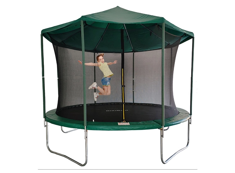 CAMA ELASTICA KIDSCOOL CON TECHO VERDE 365CM - 3