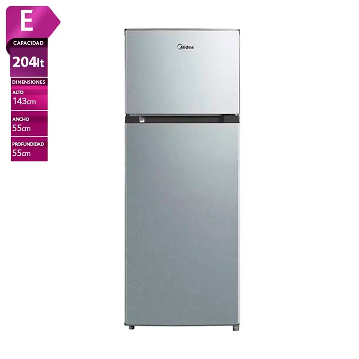 REFRIGERADOR TOP FREEZER MIDEA MDRT294FGE50 204L FRIO DIRECTO GRIS