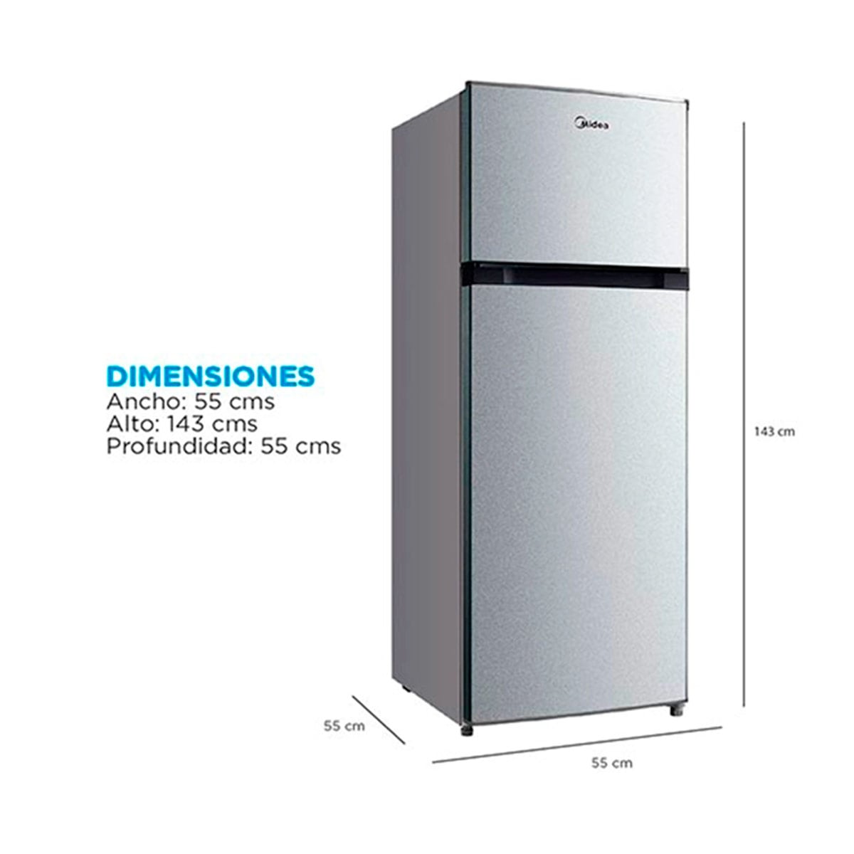 REFRIGERADOR TOP FREEZER MIDEA MDRT294FGE50 204L FRIO DIRECTO GRIS - 3