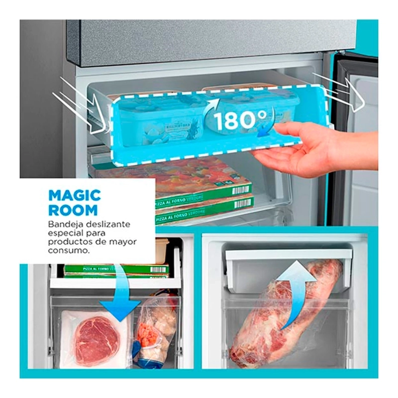 REFRIGERADOR BOTTOM FREEZER MIDEA BTM MDRB379FGF50 NO FROST 273L GRIS - 6