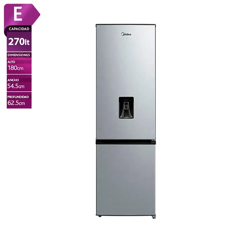REFRIGERADOR BOTTOM FREEZER MIDEA MDRB380FGE50 270L NO FROST GRIS
